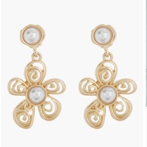 Melrose and Market Imitation Pearl Flower Drop Earrings